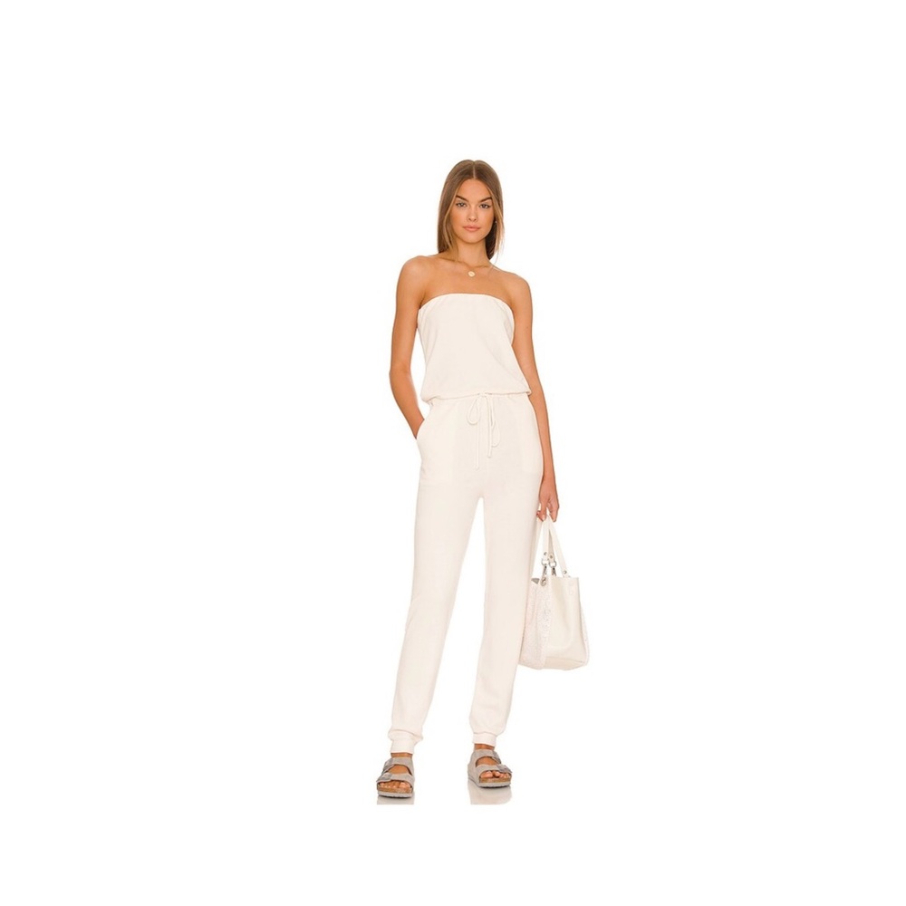 NWT- Lanston Cream Strapless Jumpsuit- Size L